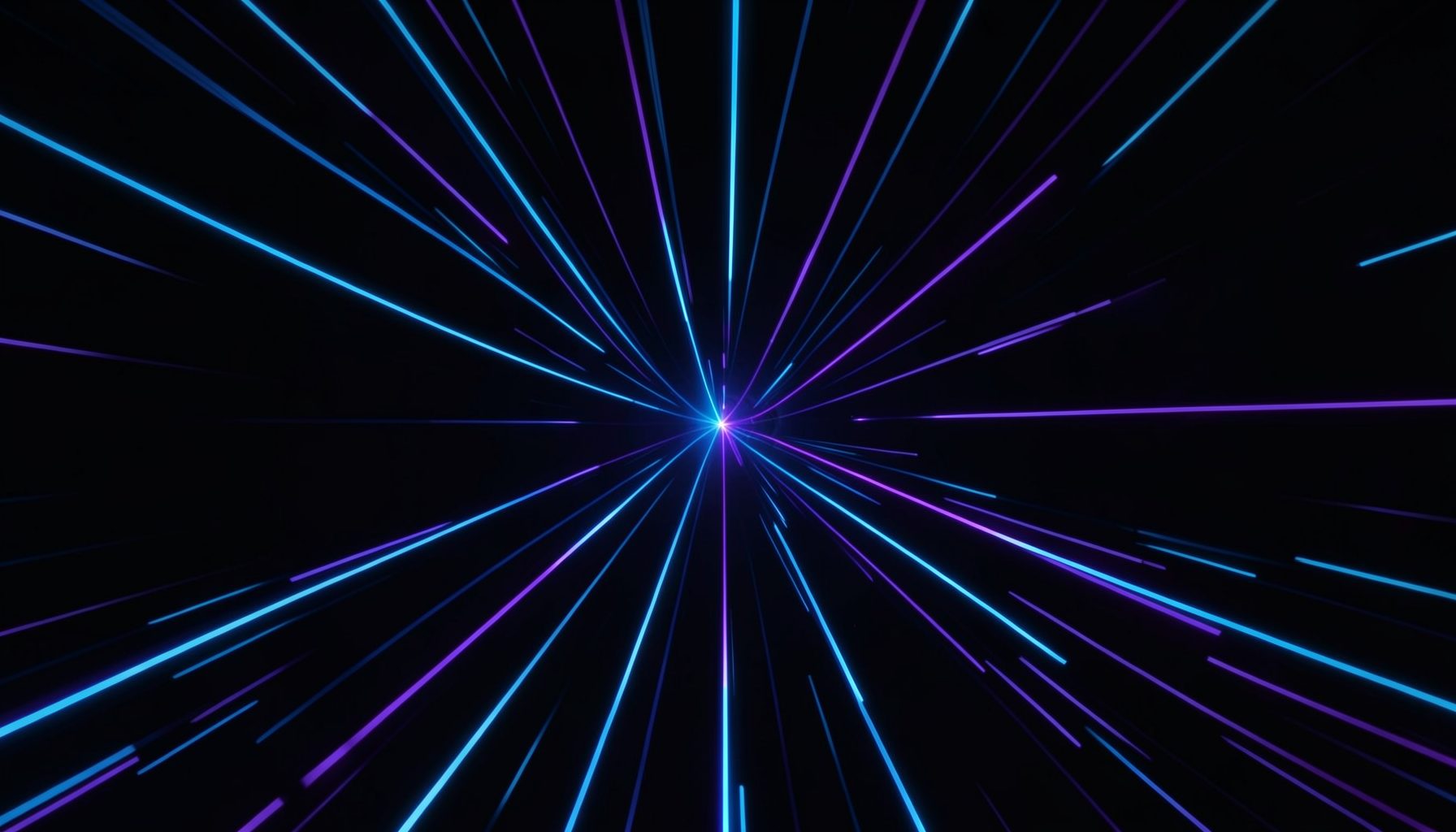 Dark abstract digital landscape with glowing blue and purple geometric lines radiating outward, futuristic and energetic mood